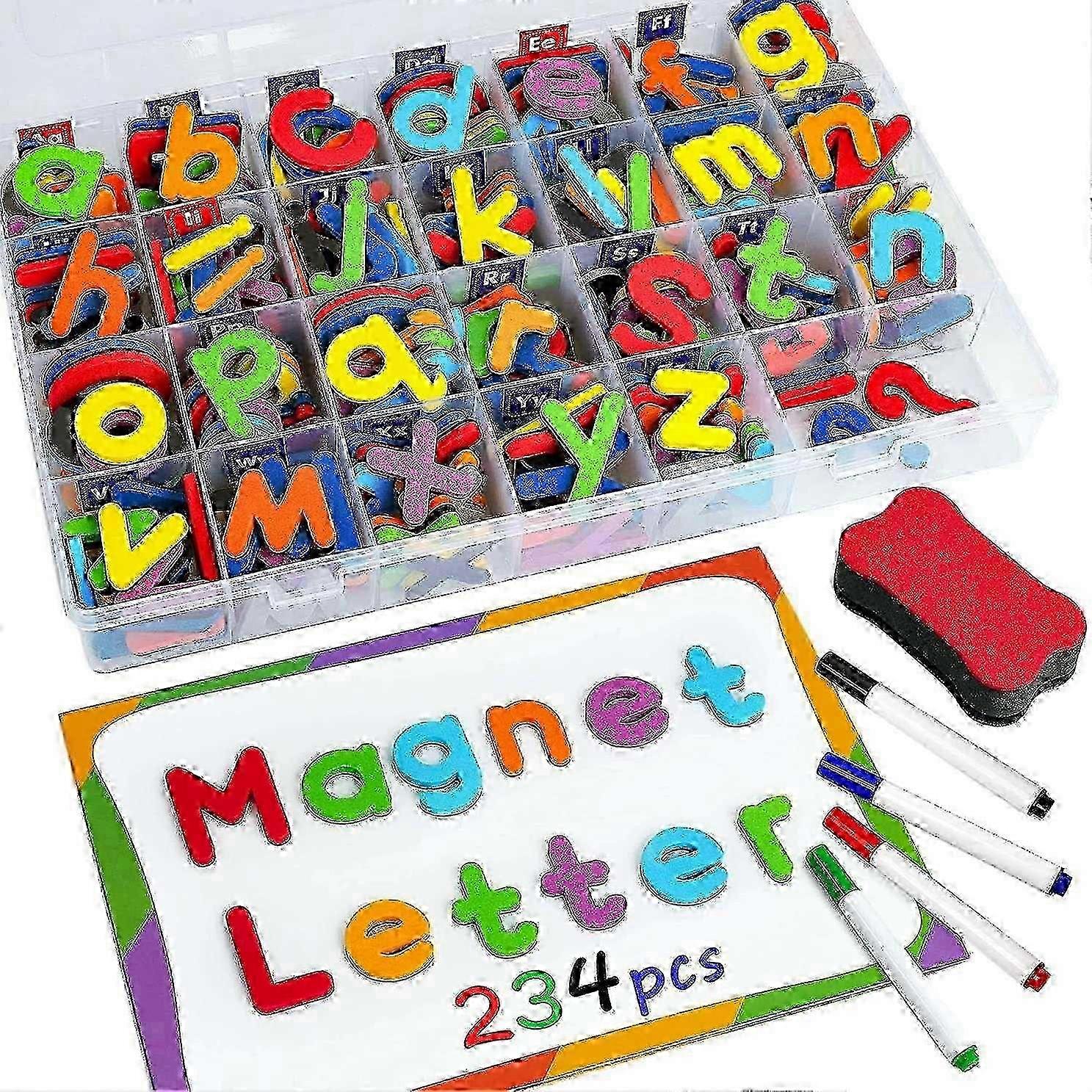 suitable for kids, 244 pcs magnetic letters and numbers set, uppercase foam alphabet abc 123, educational toy