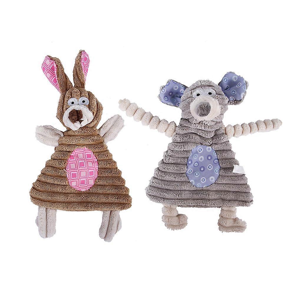Plush Toys Puppy 2Pcs Grasping Pet Sound Toy Indoor Playtime Assorted Color Rabbit And Mouse Design
