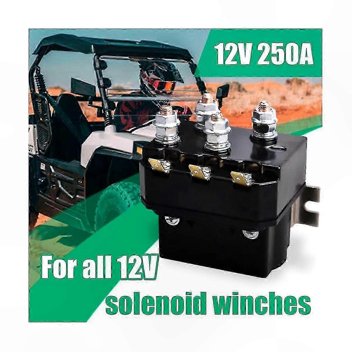 Winch Solenoid Relay 12V 250A - Waterproof Contactor For ATV, UTV, SUV Winches 3000-5000 Lbs