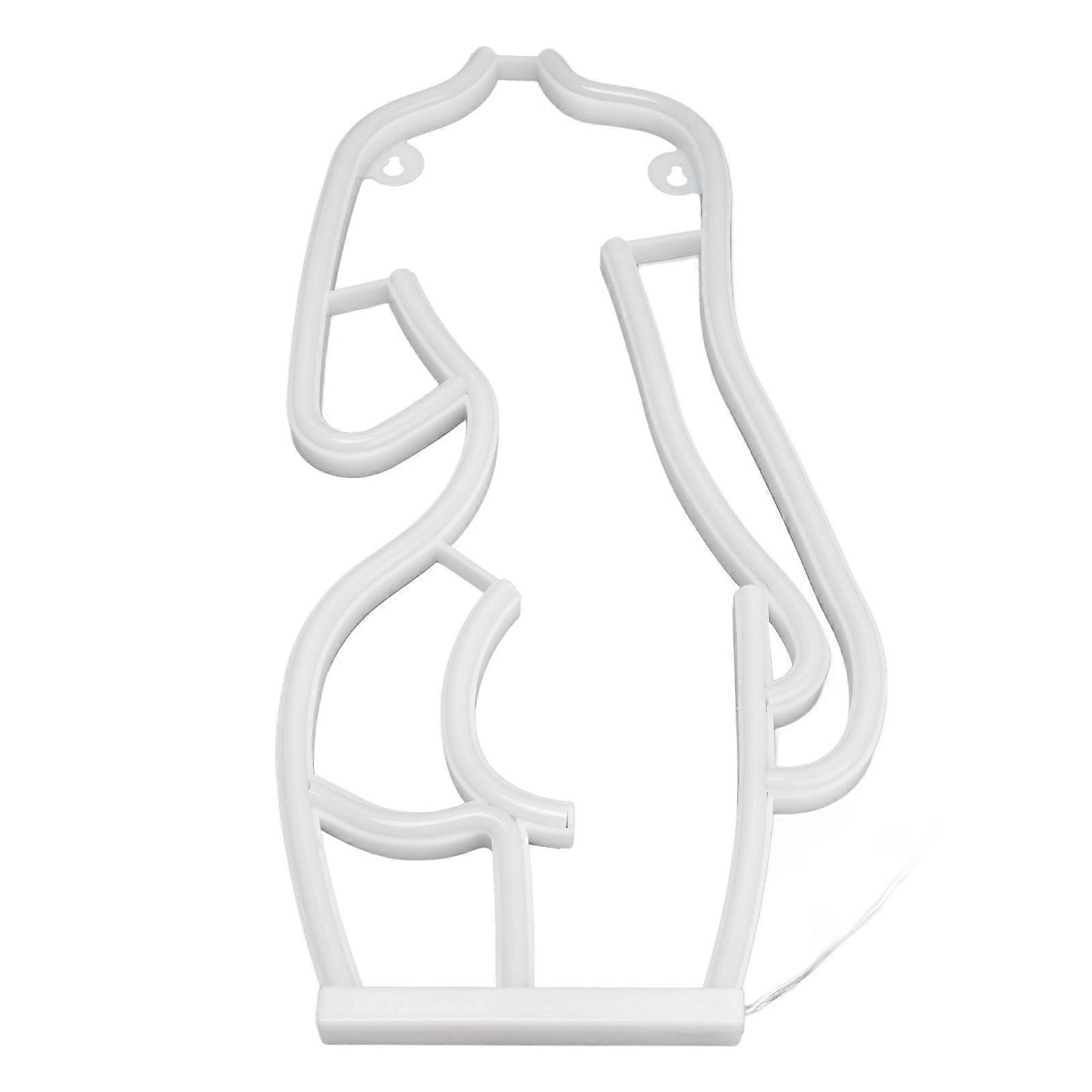 LED Lady Back Neon Sign 42cm Pink Light USB or Battery Powered