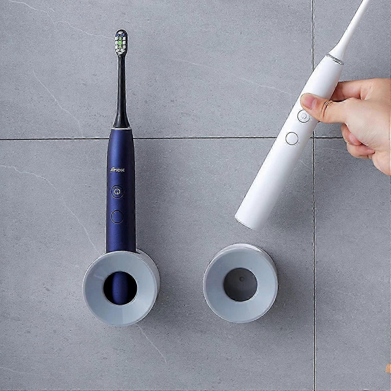 Set of 2 Toothbrush Holders for Bathroom, Wall-Mounted Storage Caddy for Space Efficiency