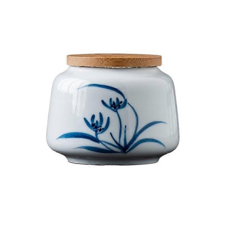 Tea Storage Tank - Hand-Painted Ceramic Tea Canister, Small Portable Moisture-Proof Storage Jar, 50g Capacity