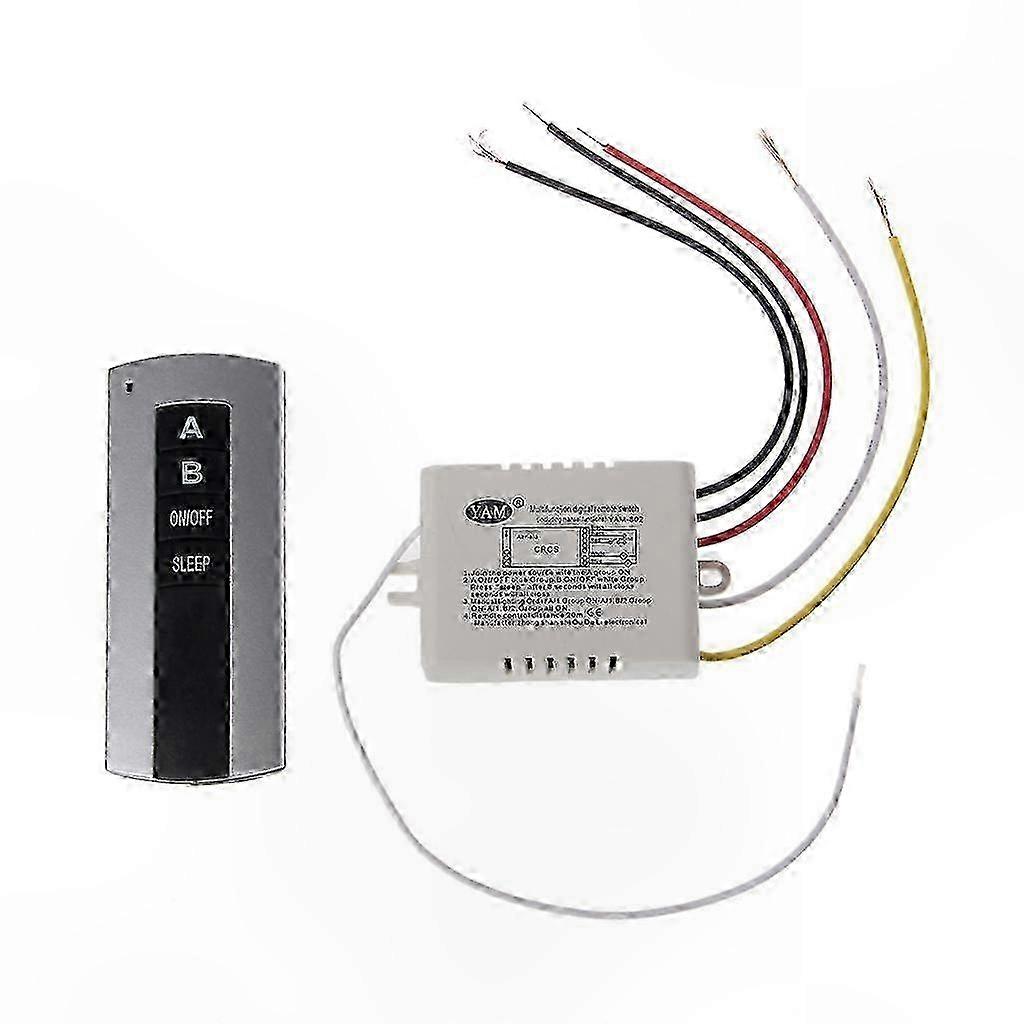 2-Channel Lamp Remote Control Switch with Receiver and Transmitter for ON/OFF Functionality