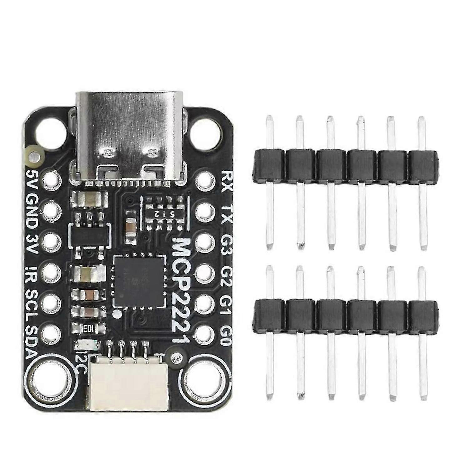 MCP2221A USB to GPIO ADC/I2C Adapter Module TYPE-C Interface Signal Processing Board for OLED Display Sensor PWM Driver
