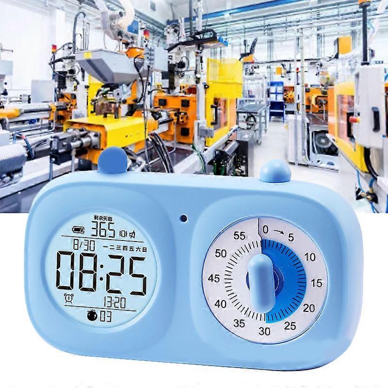 Dual Screen Visual Timer Blue, Rechargeable 200mAh Battery, LCD