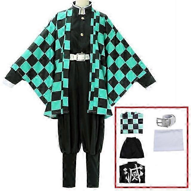 Japanese Anime Kimono Uniform Tanjirou Cosplay Costume Halloween Carnival Party Fancy Dress