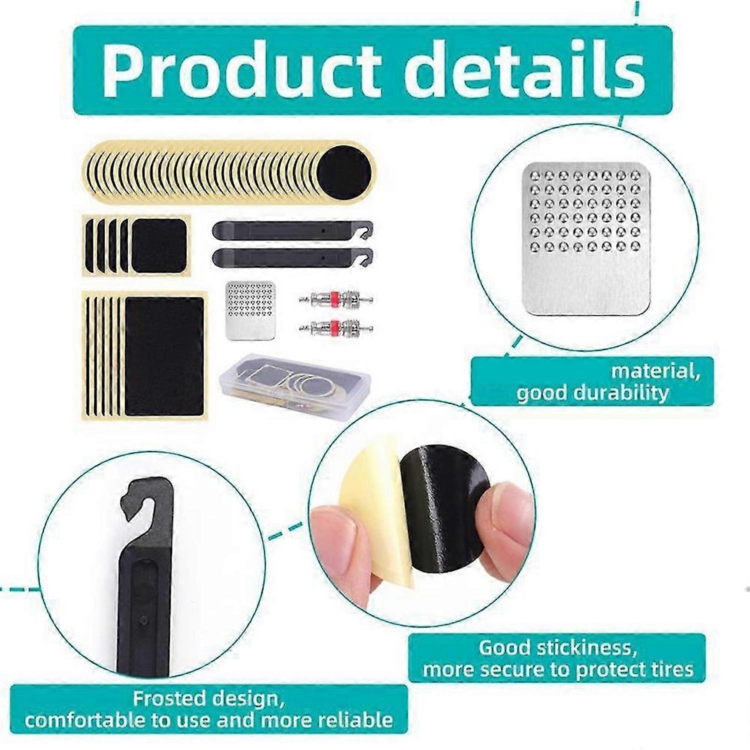 46PCS Tube Patch Kit Self-Adhesive Patches Metal Rasp And Lever Kit
