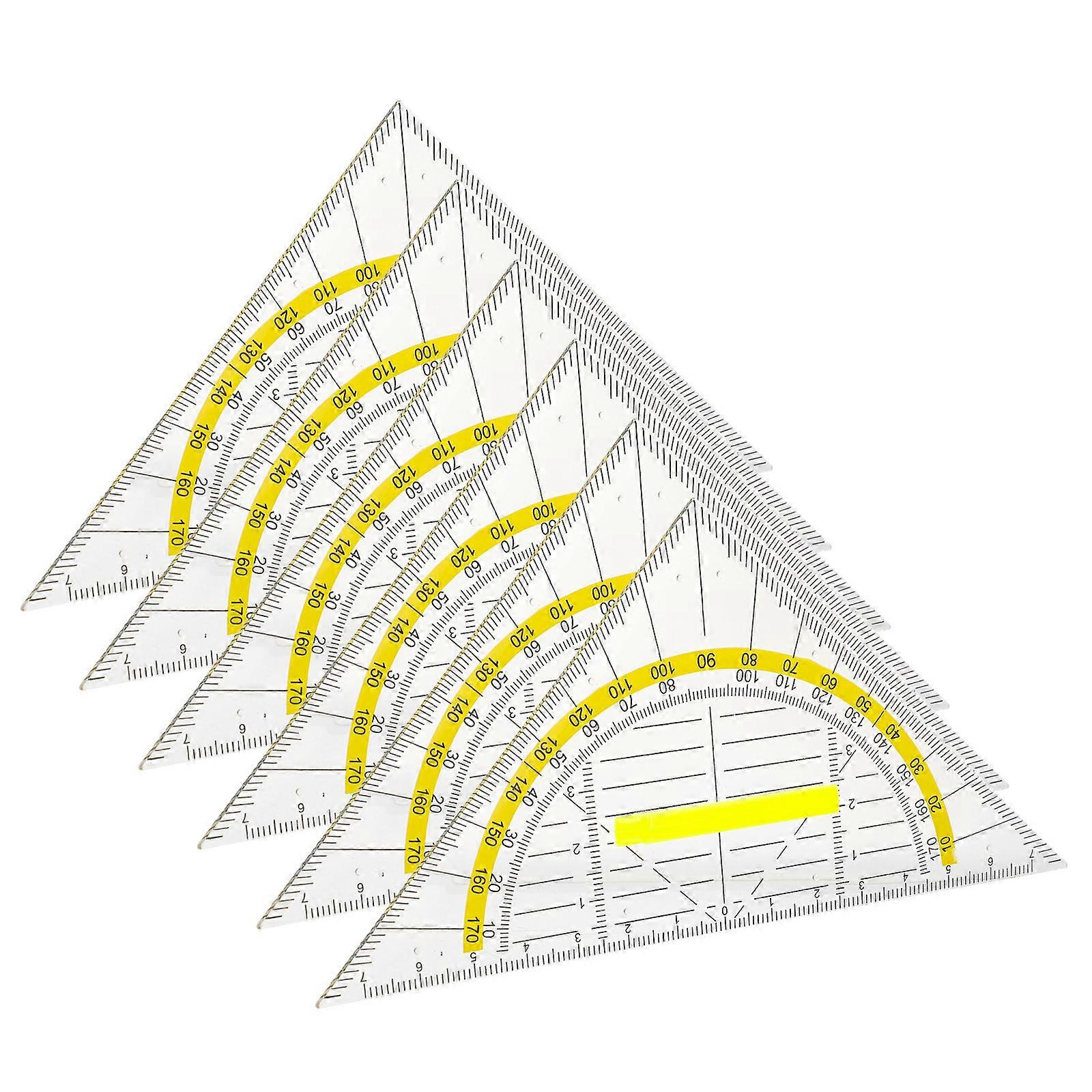 Measuring Ruler Creative Geometry Triangle Rulers for Students Use 6Pcs