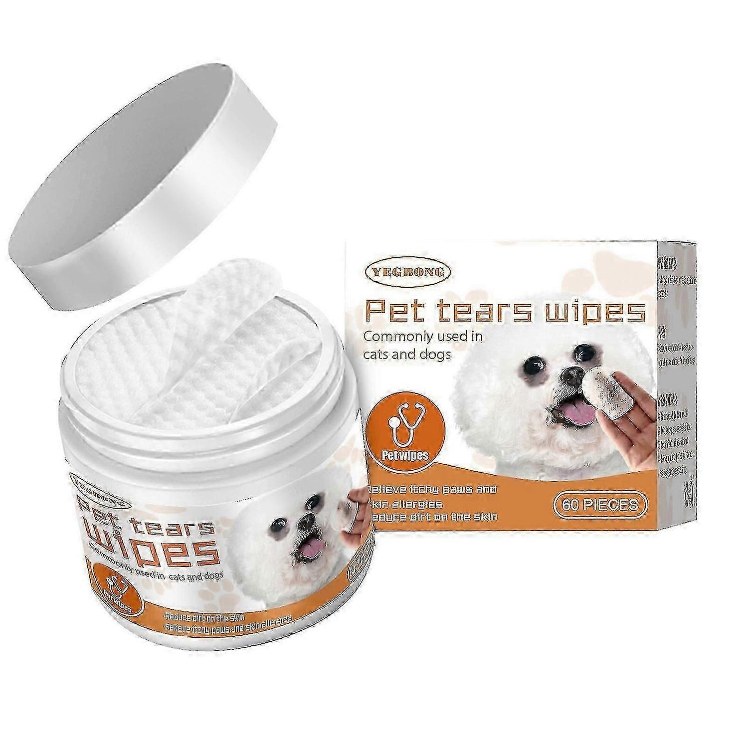 宠物眼湿巾泪痕耳螨去除剂消炎狗除臭剂缓解瘙痒温和清洁宠物湿巾