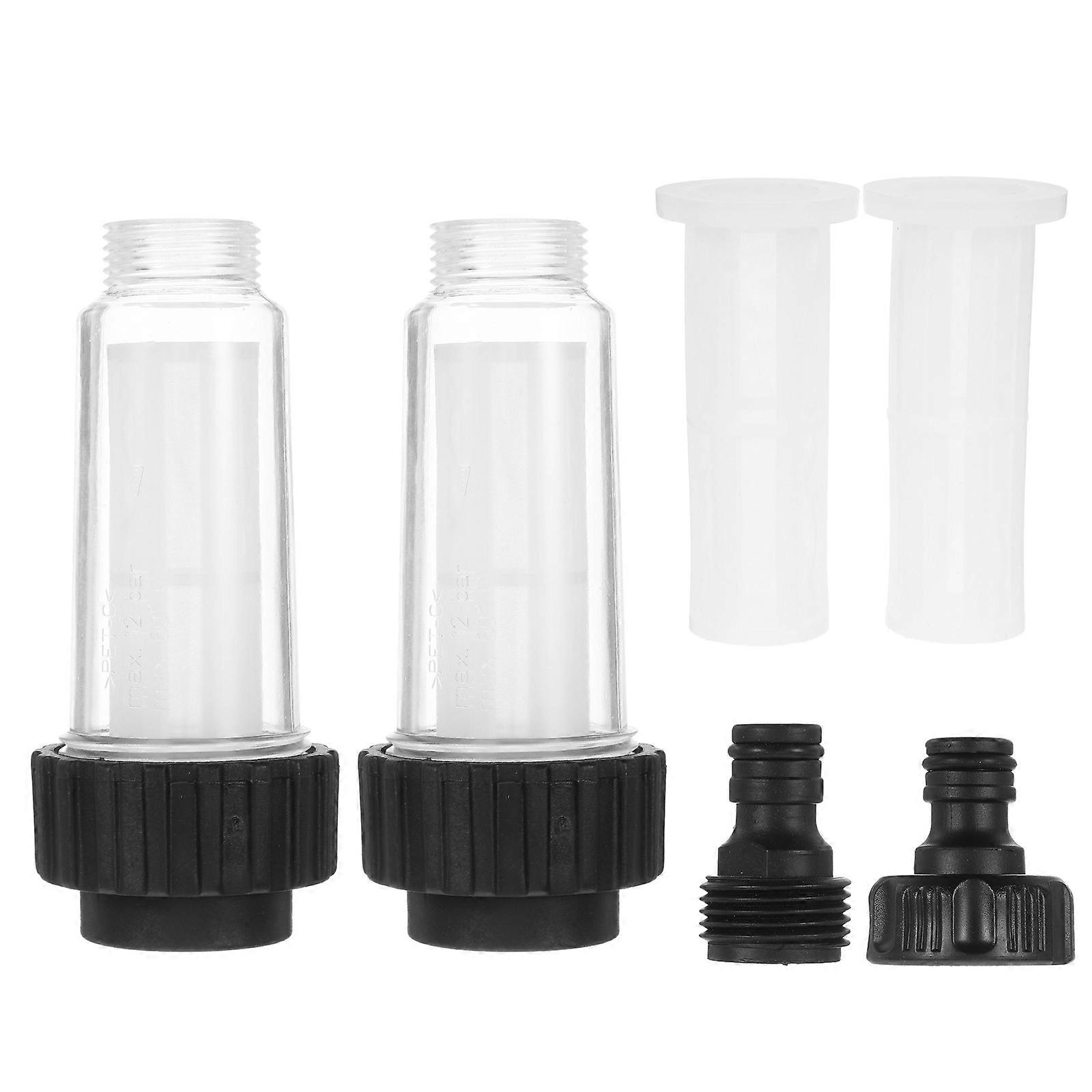 Water Filter for Hose High Pressure Washer Water Filter Home Cleaning Machine Transparent 4.5×2×2in Water Filtration 6Pcs