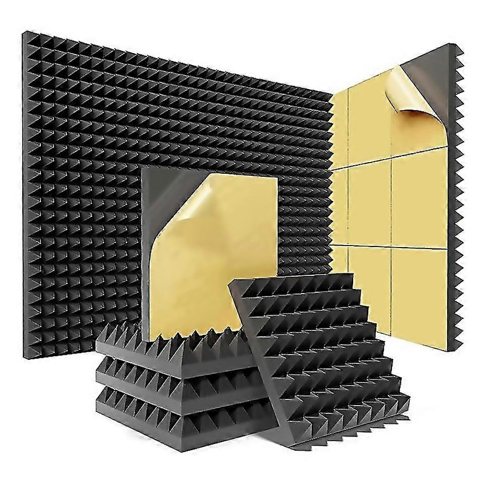 For 12 Pack Pyramid Sound Proof Foam Panels With Selfadhesive