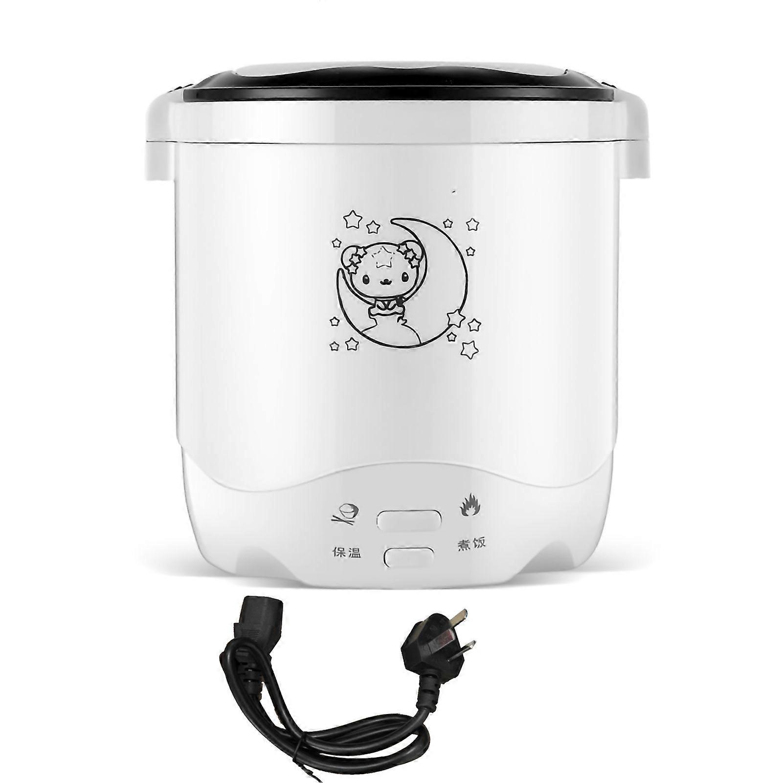 1.2L Mini Grain Cooker Portable Travel Rice Cooker Multi Cooker for Soups Stews Oatmeal White 160pcs