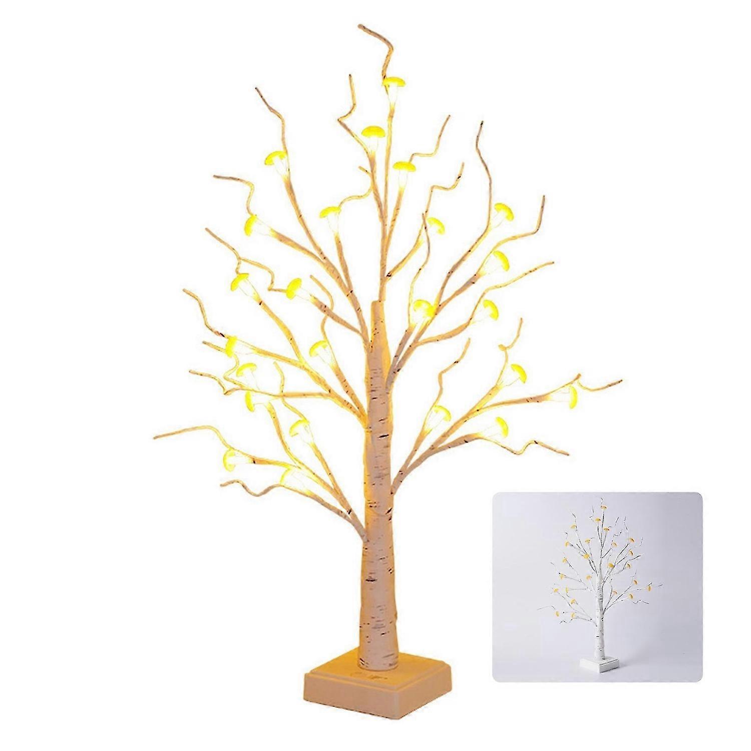 Magic Mushroom Birch Tree Night Light, DIY Lighted Artificial Tree Lamp for Christmas Party Decoration & Gift