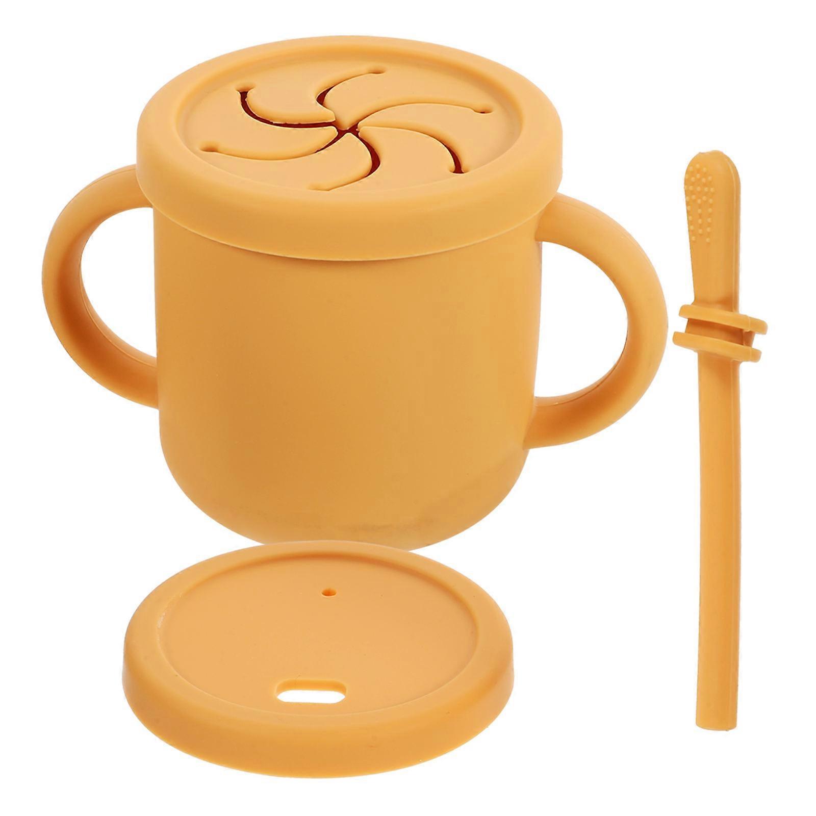 Straw Cup with Handles for Drinking Training Silicone Material