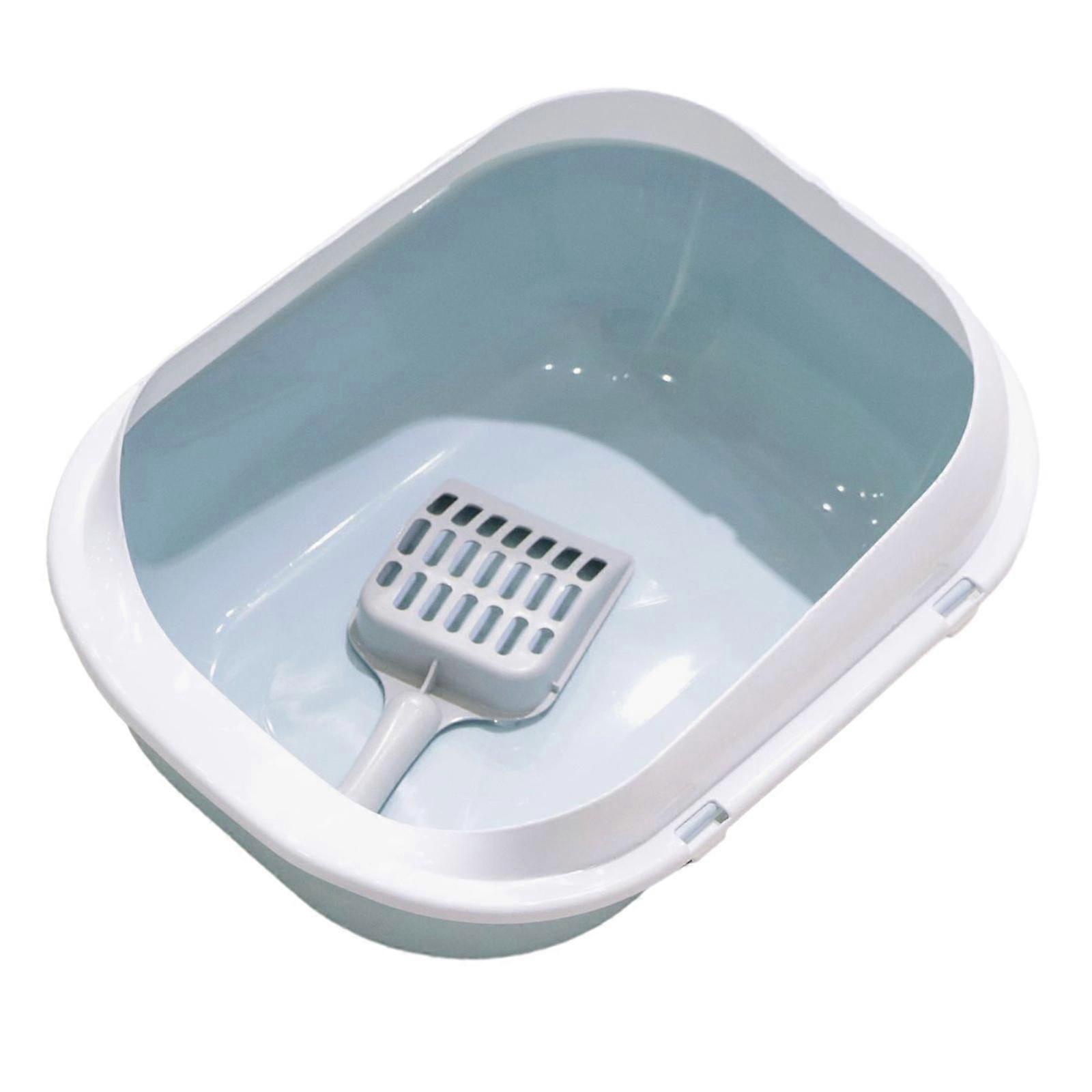 Tooyful Cat Toilet Cat Litter Tray Open Top Pet Litter Tray Durable Large Space Bedpan Kitty Litter Pan, Cat for Dog Small Animals Kittens blue