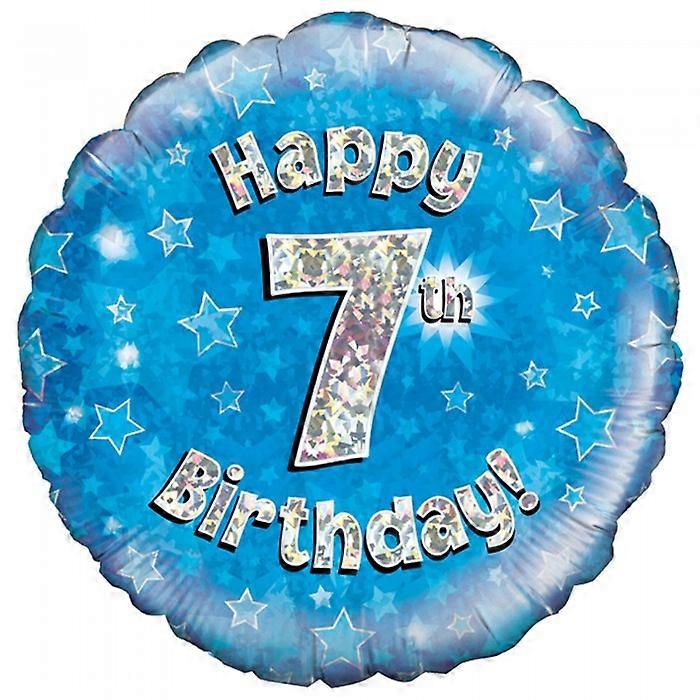 Oaktree 18 pouces 7 joyeux anniversaire bleu ballon holographique