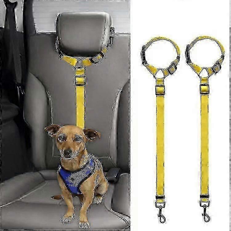 Pet Seat Belt For Car - Adjustable Dog Safety Harness With Elastic Buffer