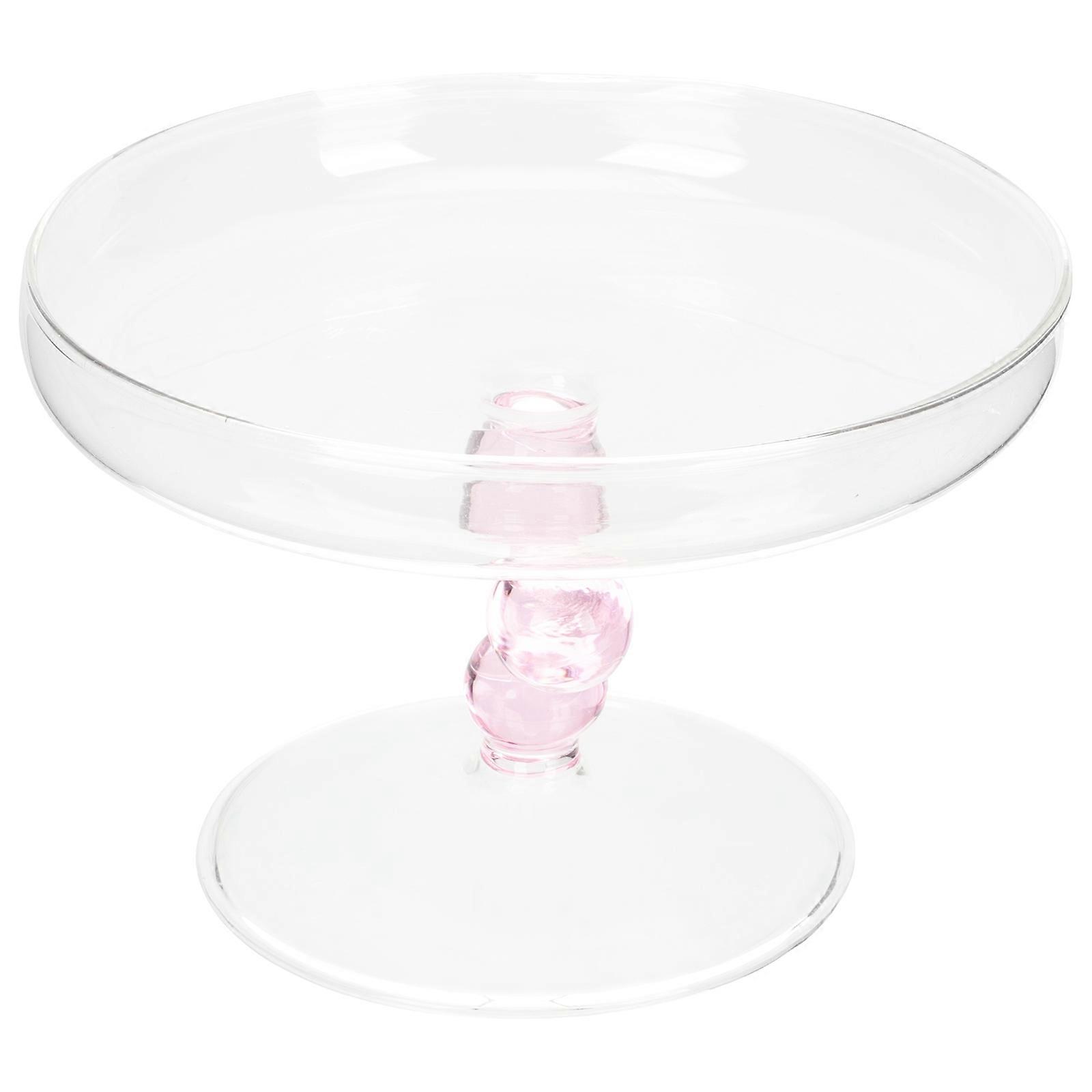 3Pcs Transparent Cake Serving Plate High Heel Design Perfect For Wedding Party 14X14CM
