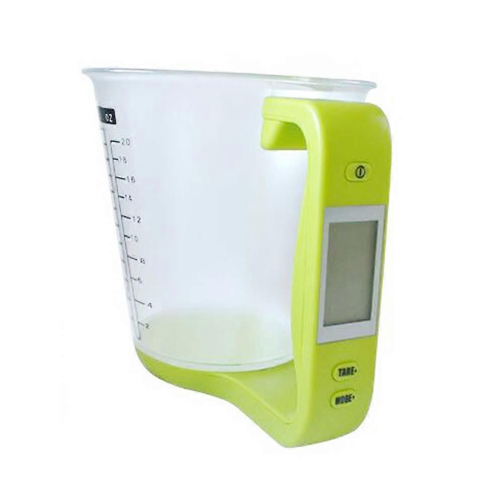 Stylish Electronic Measuring Cup Kitchen Tool Weight Sensor LCD Display 1000g Light Green 1Set