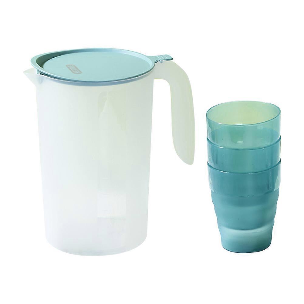 Household Juices Pitcher for Storage Use 4Sets Multi-Function Water Cup Blue
