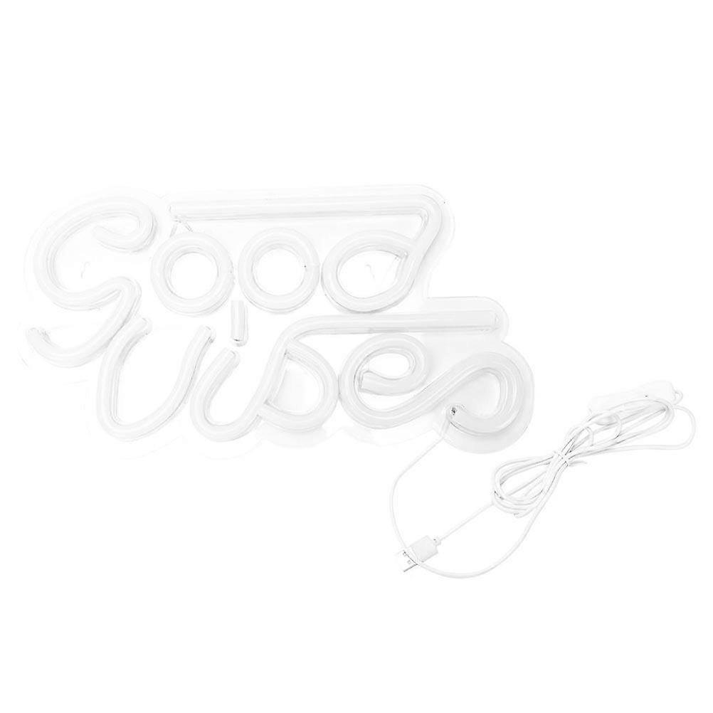 Neon Night Light Indoor Decor With Good Vibes Shape 33.5X17X2CM Modern Style 1Pack