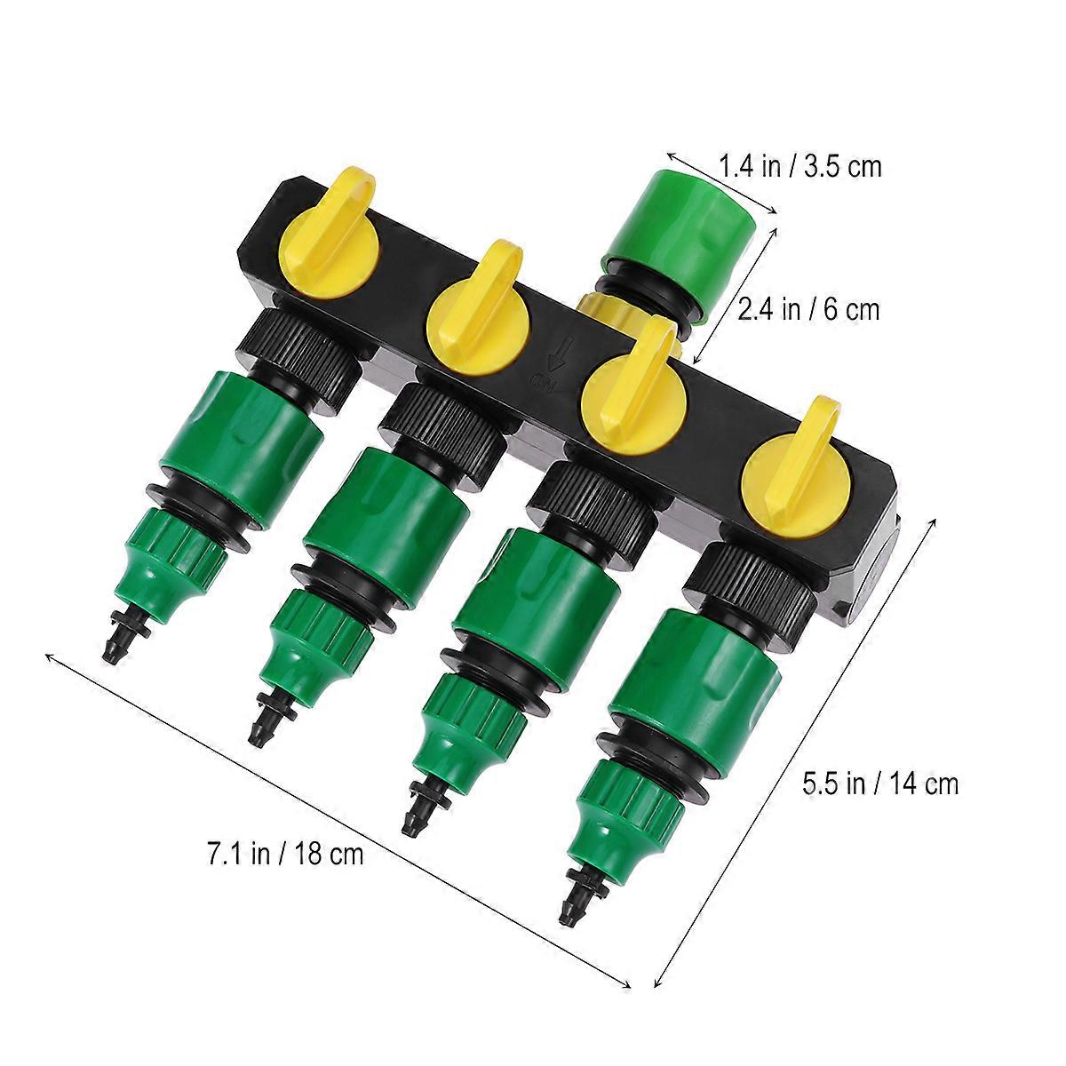 Garden Hose Quick Connector Automatic Water Separator Indoor Appliance Use 17.6 x 18 x 7.5 Cm Green 1Pcs