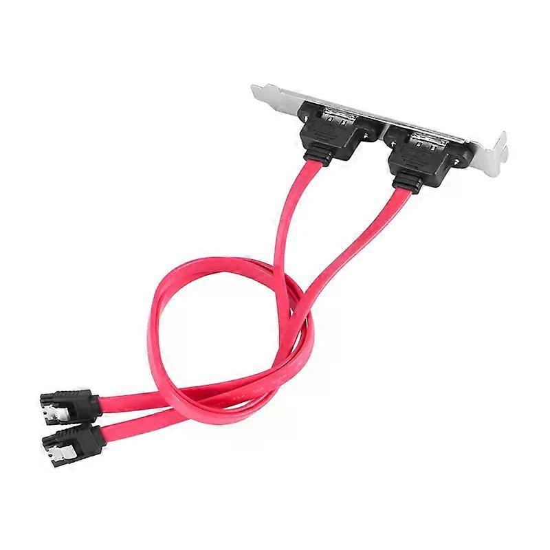 Dual Port SATA Serial ATA Cable to ESATA Bracket Adapter Cable