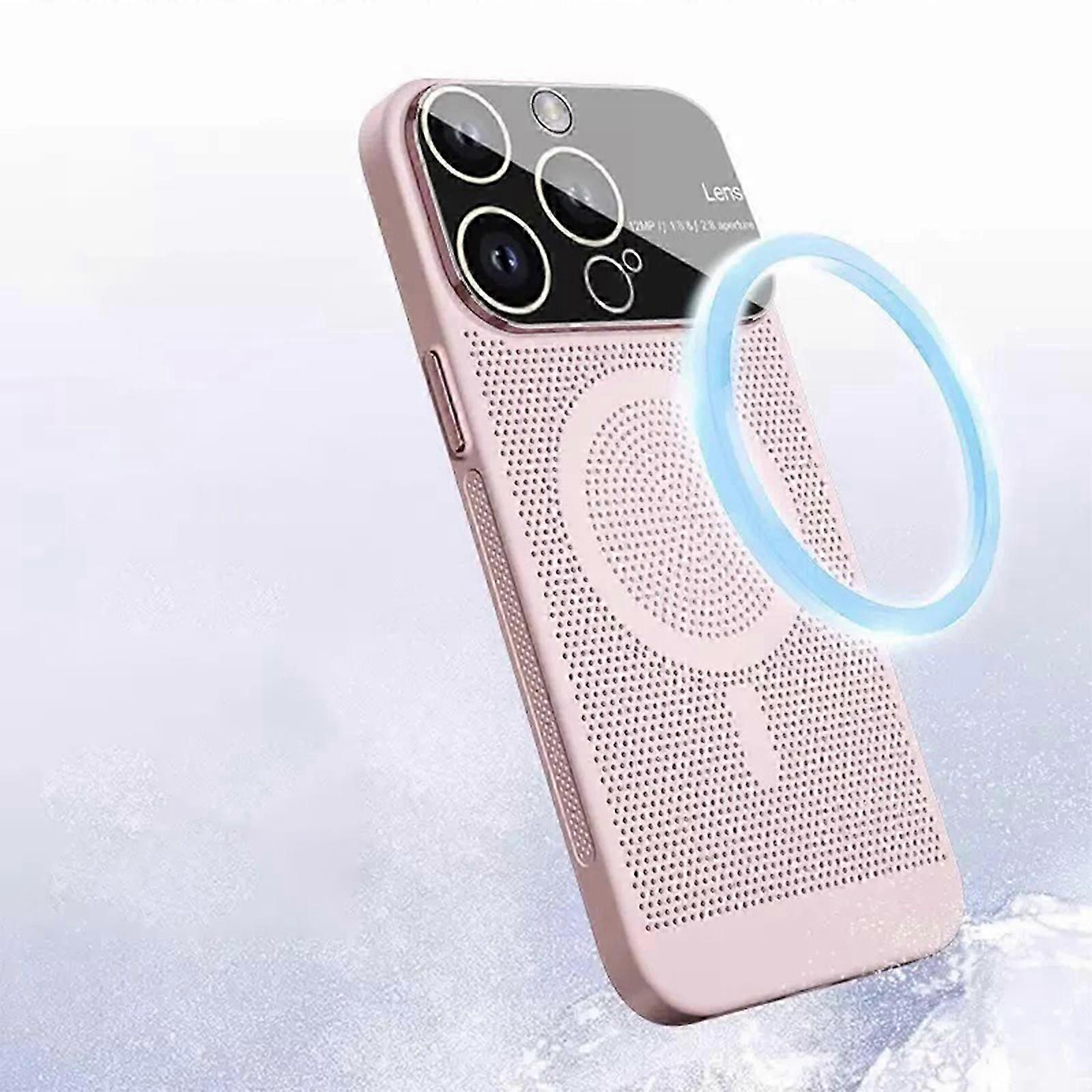Heat Dissipation Case for iPhone 15 Pro Max/15 Ultra 6.7 Case with MagSafe Mesh Breathable Cooling Magnetic Case, Full Camera Lens Protector