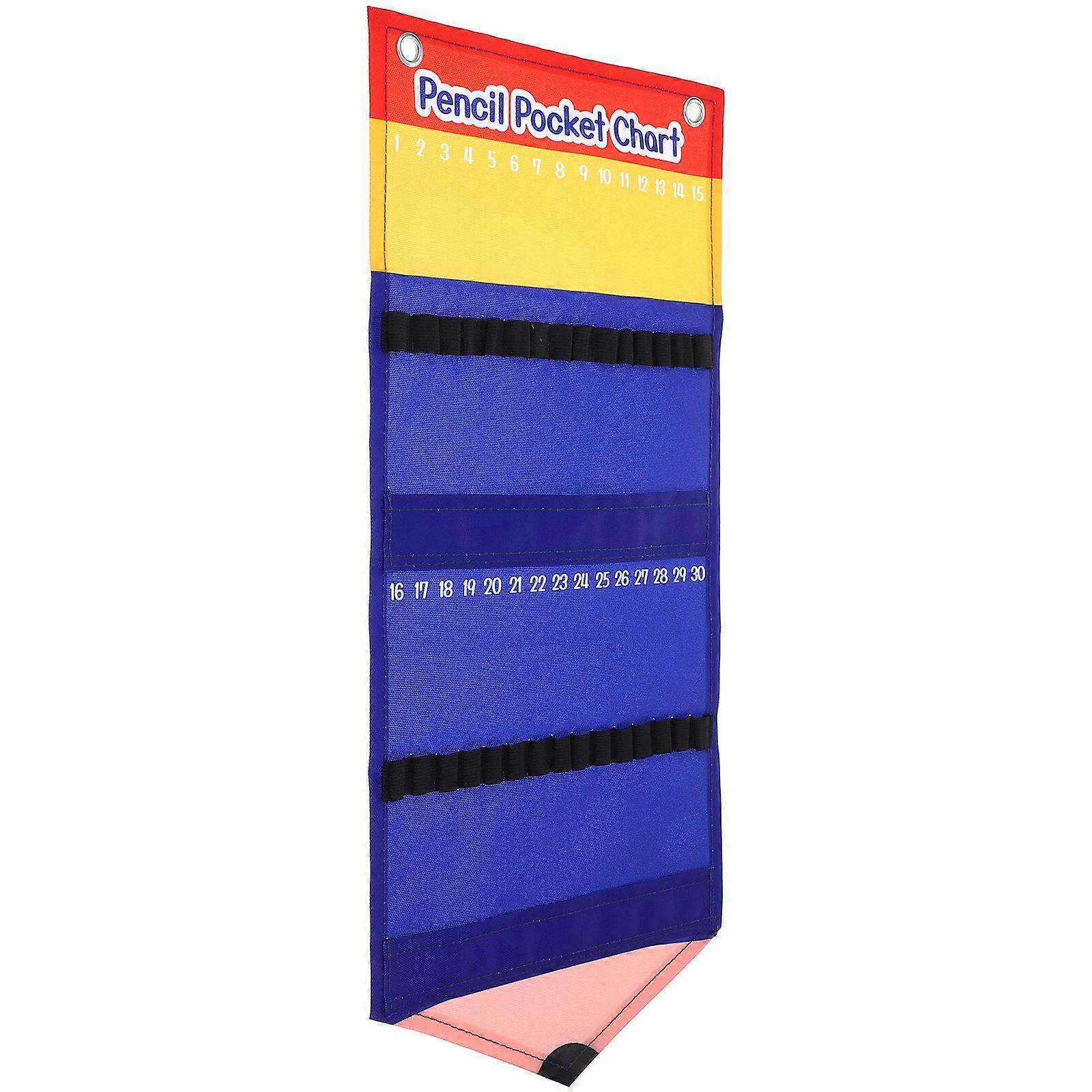 Multi-Function Canvas Pencil Pocket Chart Hanging Pencil Case 2Pcs Storage