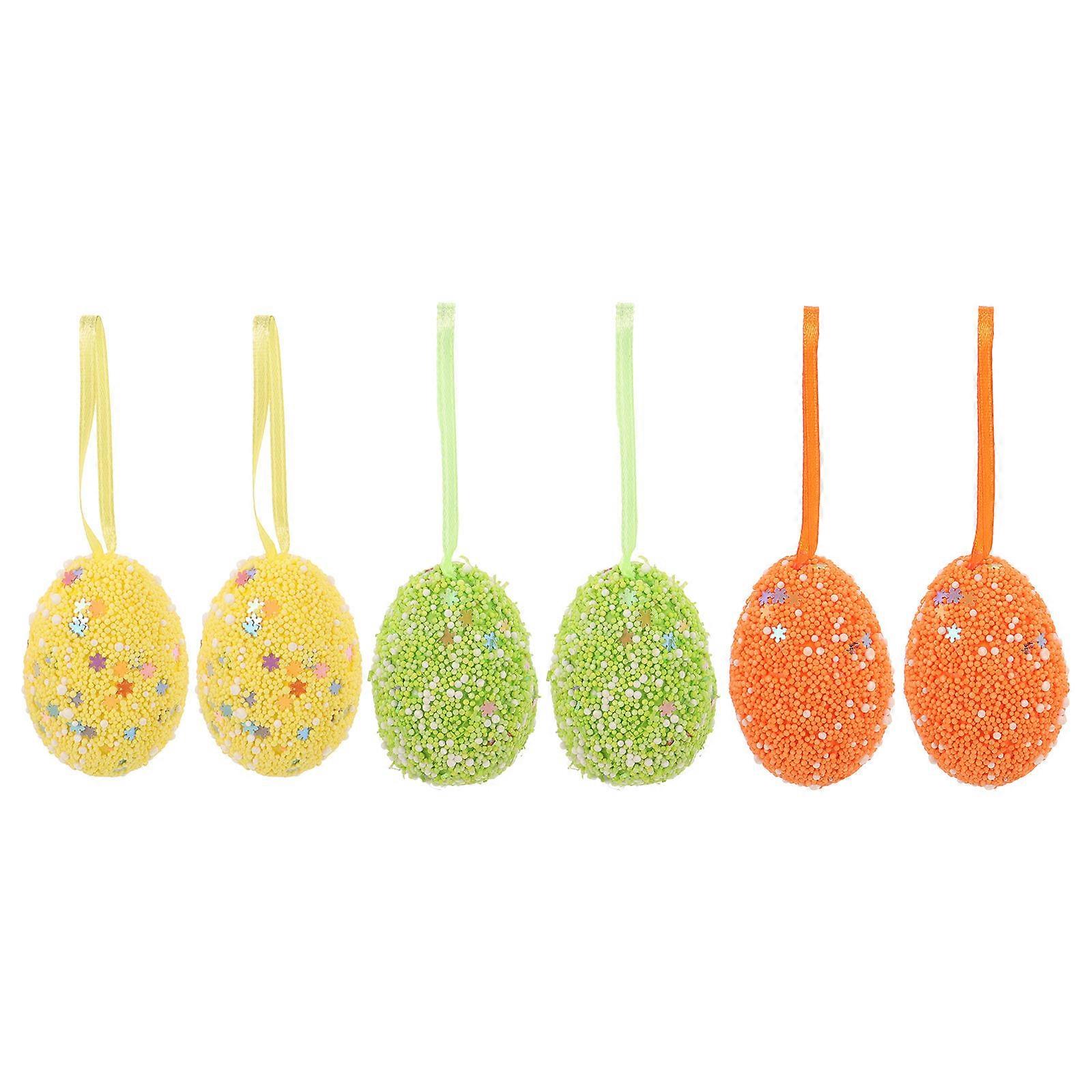 Easter Egg Ornaments Foam Hanging Decorations for 12Pcs