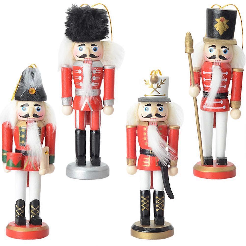 8Pcs Wooden Nutcracker Figures Christmas Nutcracker Decor for Holidays