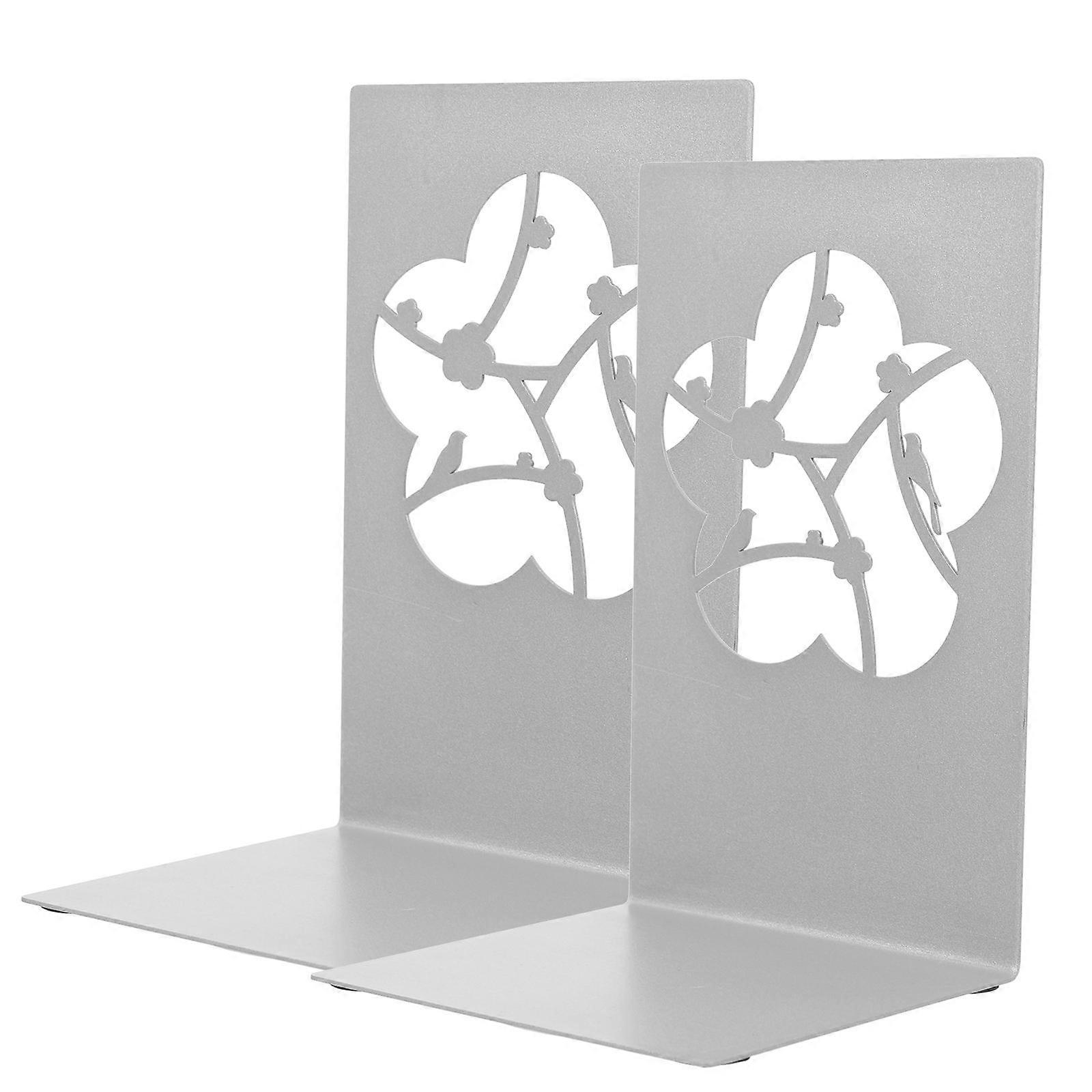 File Book Ends Metal Book Holders for Bookshelf Storage 4Pcs