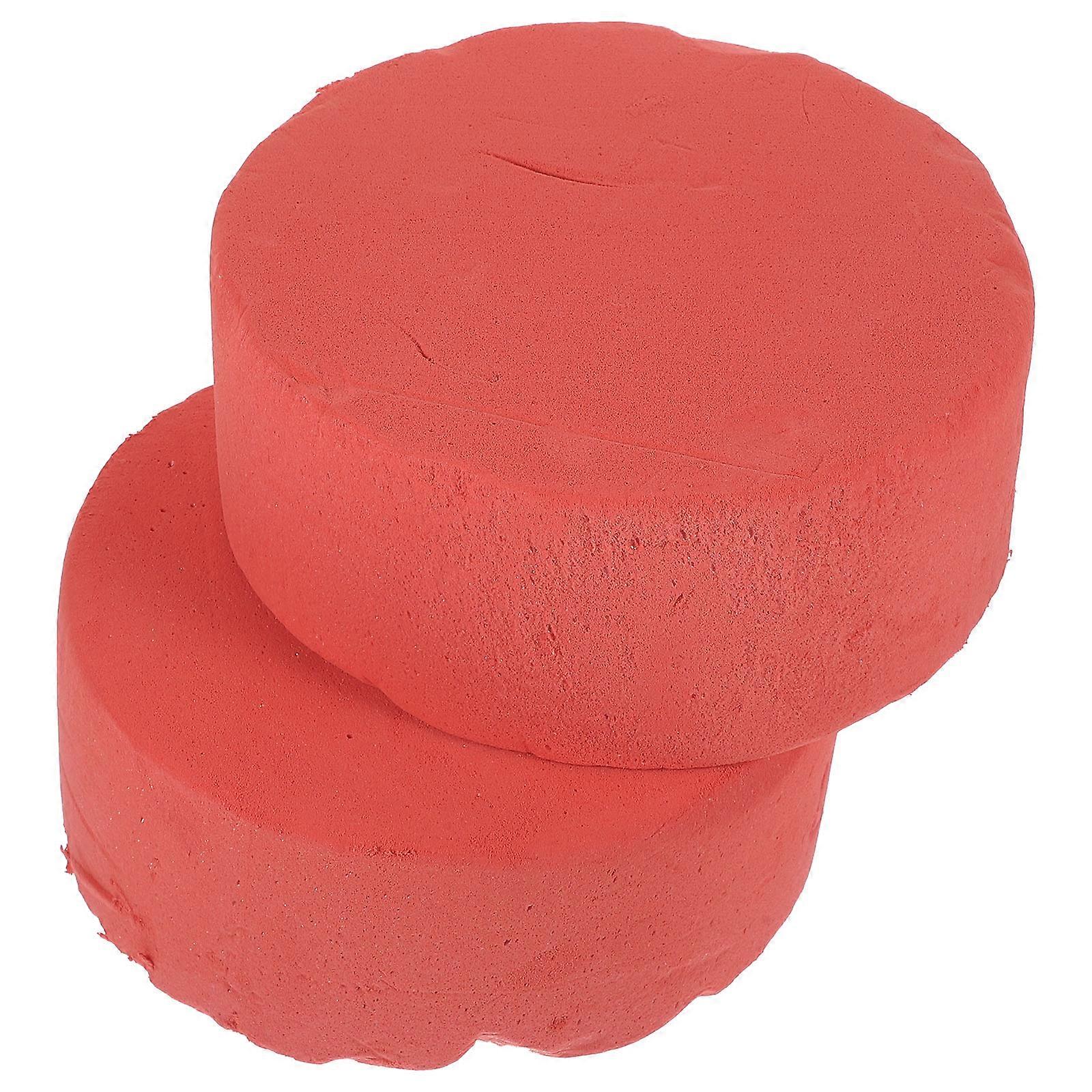 Flower Blocks Round Florist Block for Floral Arrangements 6Pcs Red