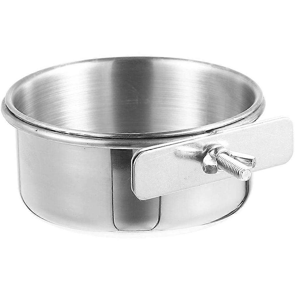 Bird Cage Food Bowl Stainless Steel Hanging Feeder Dish 12X5CM Silver Food Storage 2Pcs