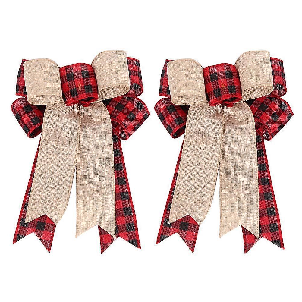 Christmas Bowknot Decorative Ornaments for Xmas Tree 6Pcs Set