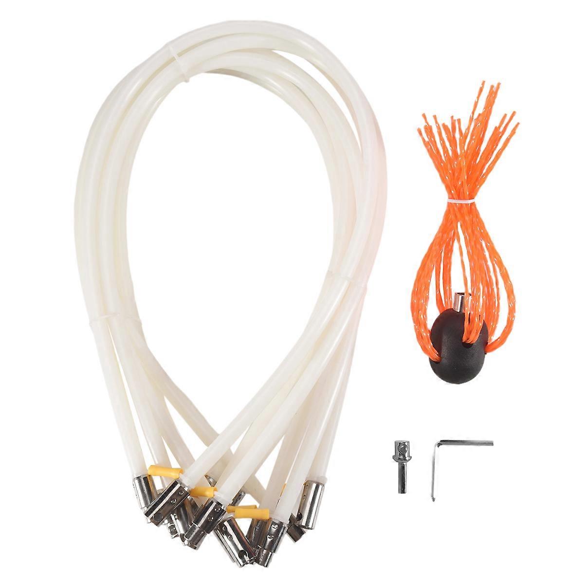 Chimney Sweep Cleaning Brush Tool Kit and 8 Flexible Rods Snap Locking 45 Degree Angle By Drill for