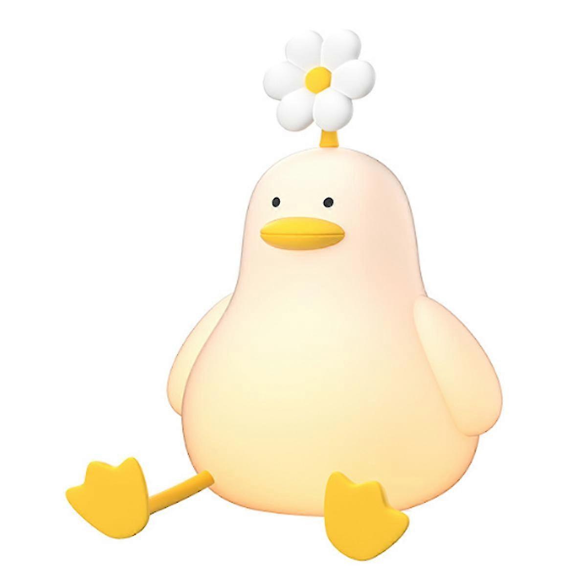 Duck Night Light Silicone Soft Light, Dimmable LED Light Duck, Rechargeable Bedside Touch Soft Light for Sleep/Study/Bathroom Lighting