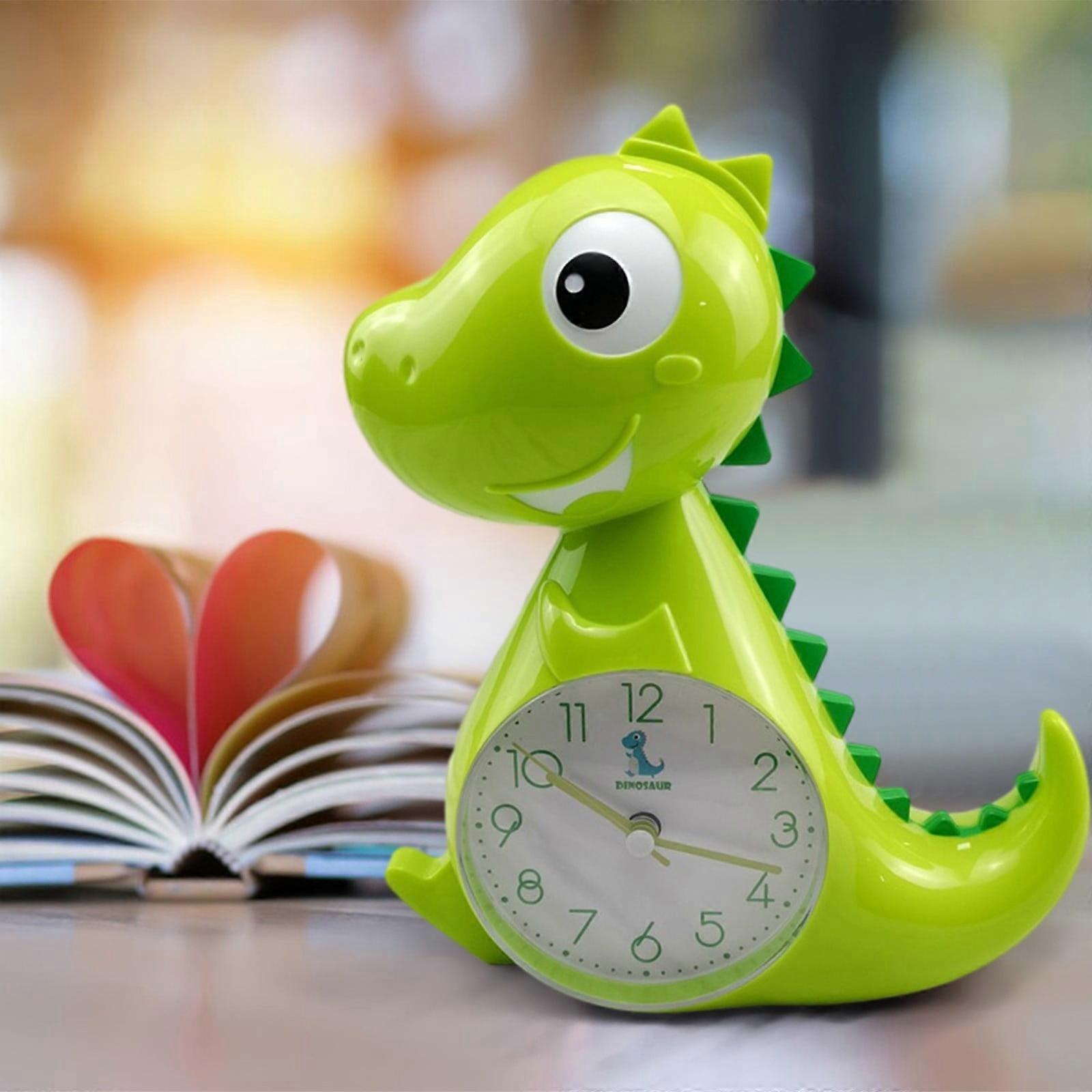 Jacenvly Black Tech Cute Dinosaur Alarm Clock, Cartoons Bedside Clock, Lazy Worm, Wake-Up Clock For Kids - Compatible with Elementary School Students