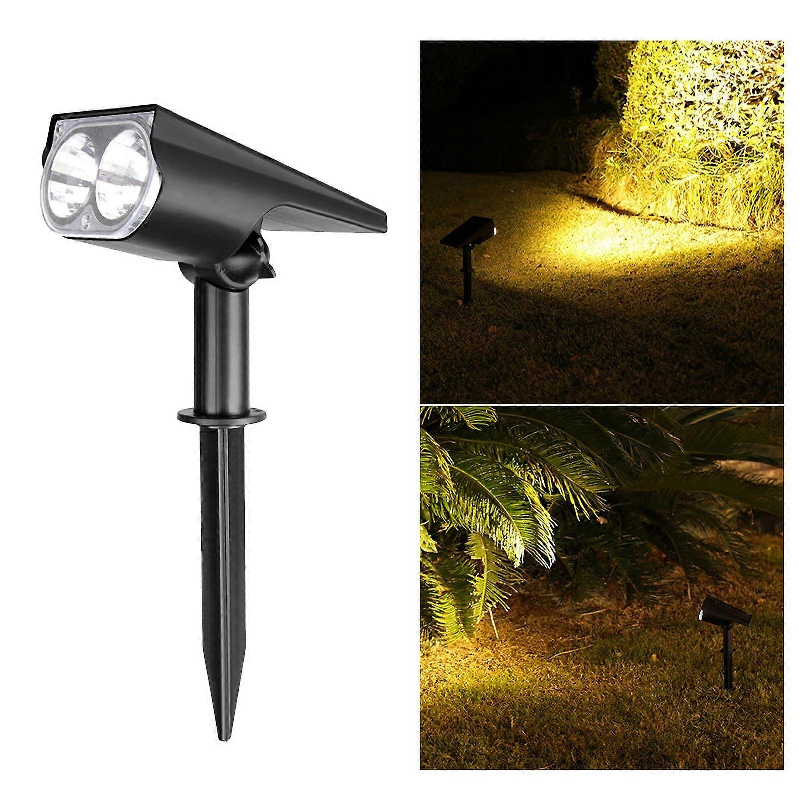 LED Solar Landscape Spotlights IP65 Waterproof Garden Lights For Yard Driveway Walkway Solar Powered 1Pack Warm Light