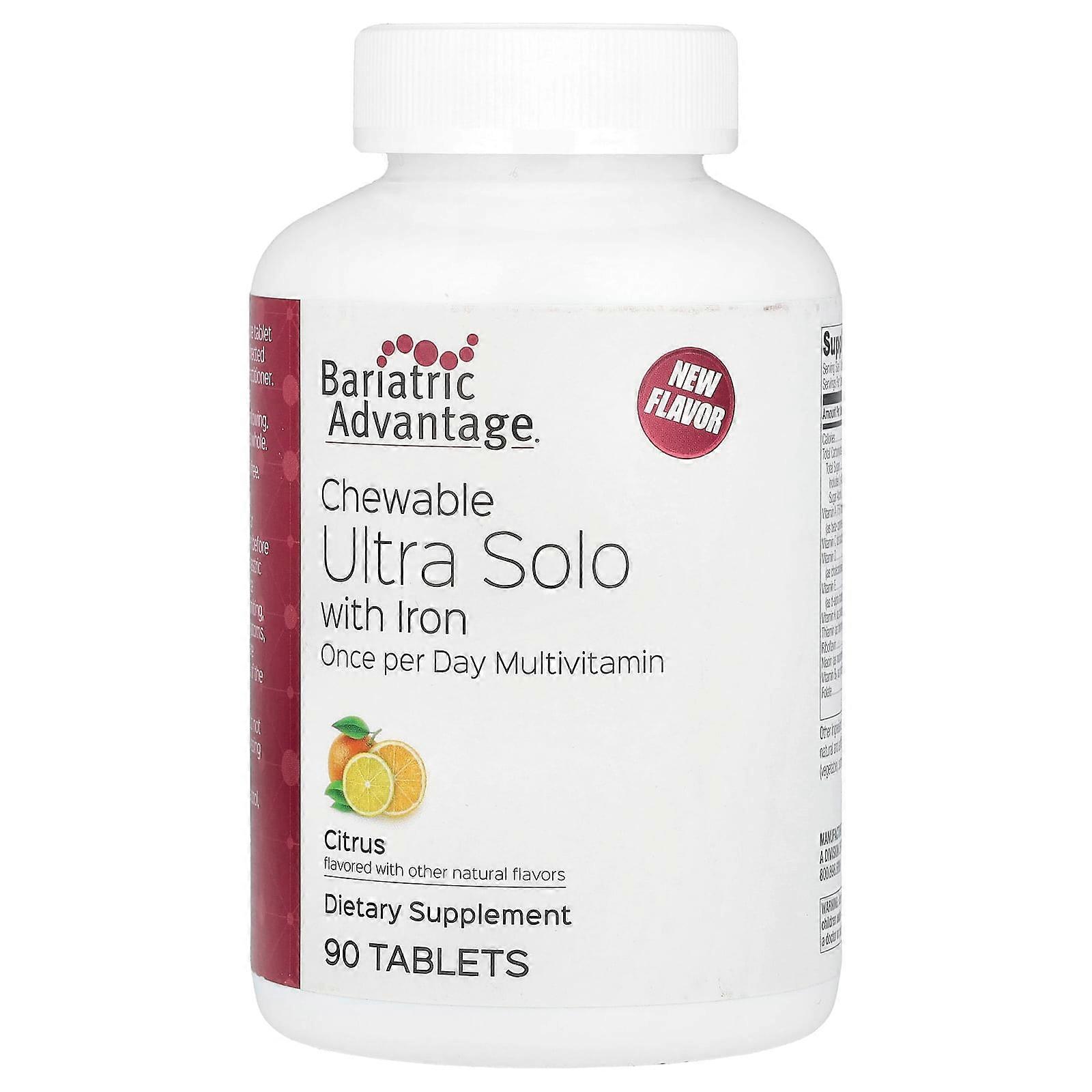 Chewable Ultra Solo with Iron, Citrus, 90 Tablets