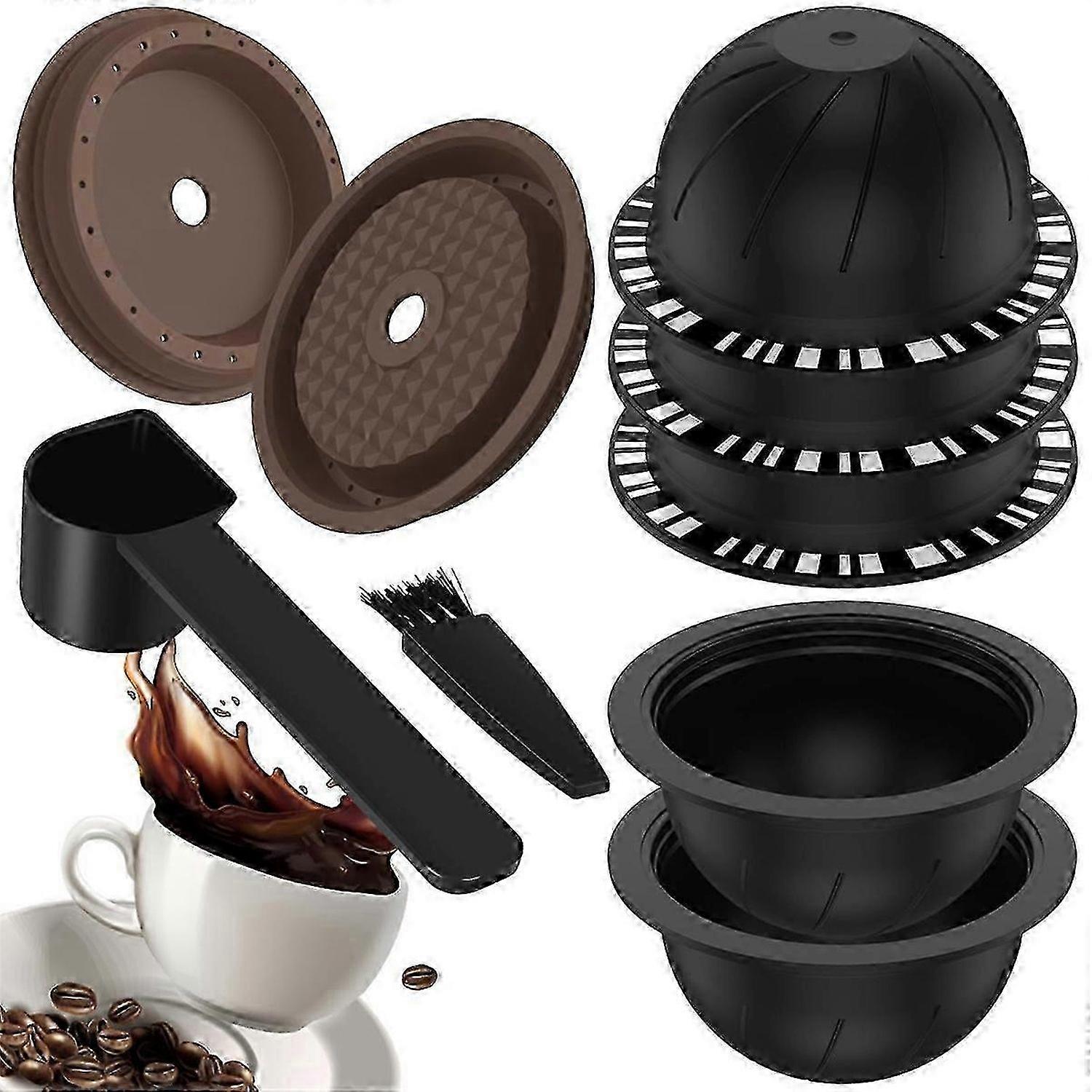 Reusable Vertuo pods for Nespresso, 5Pcs capsules with spoon