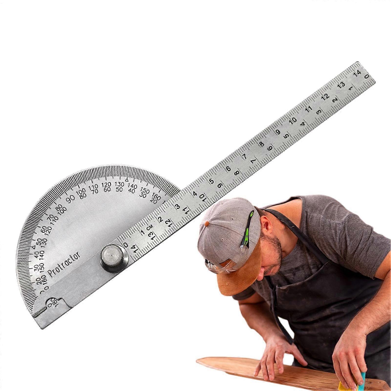 Angle Finder Stainless Steel Angle Gauge Protractor For Woodworking Math Protractor Construction 14cm Solid
