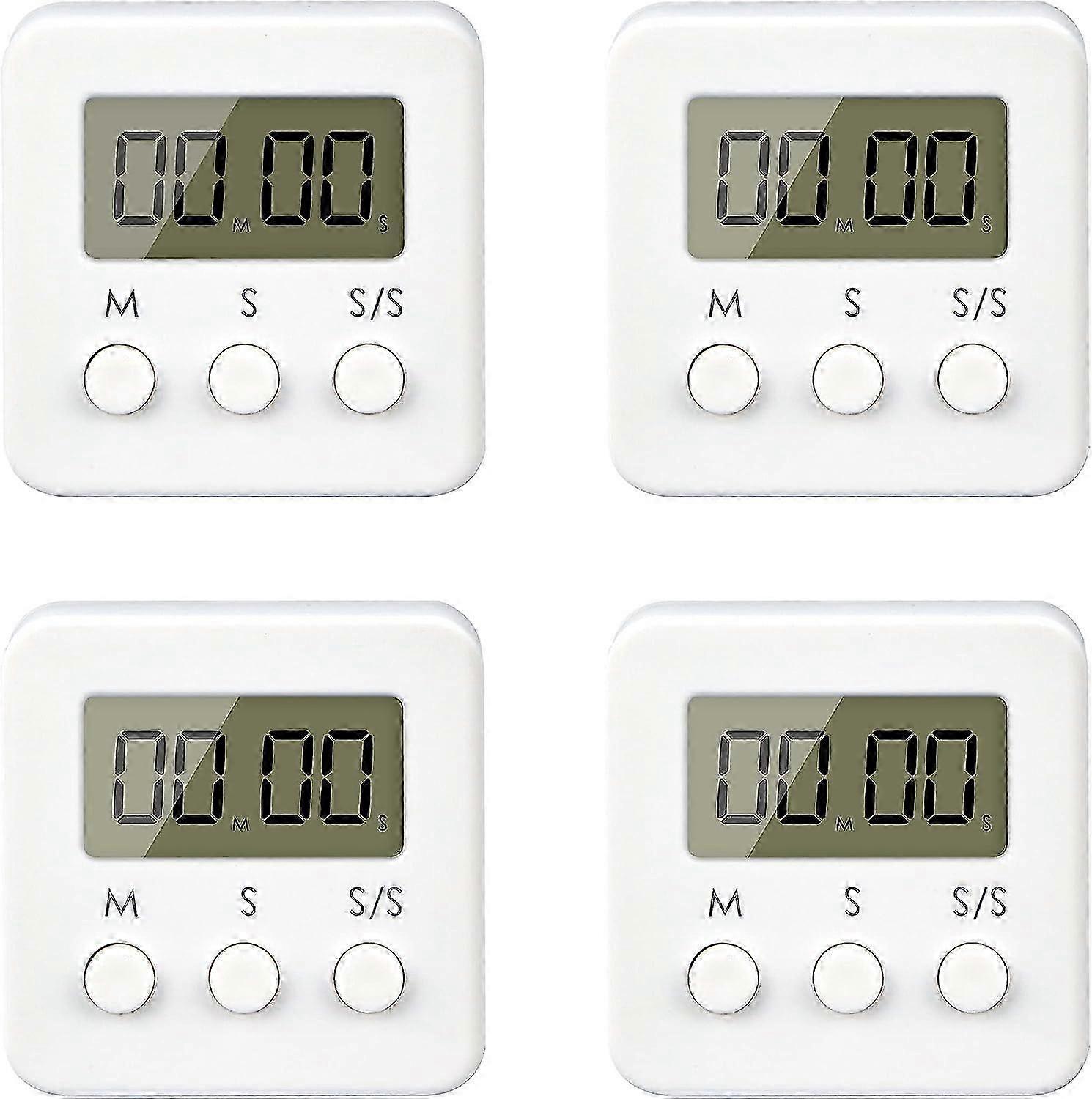 25-26 Digital Timer, Pack of 4 Mini Stopwatch with Loud Alarm, Countdown Countup to 99.59 & LCD Display Short Timer for Kitchens, Offices, S