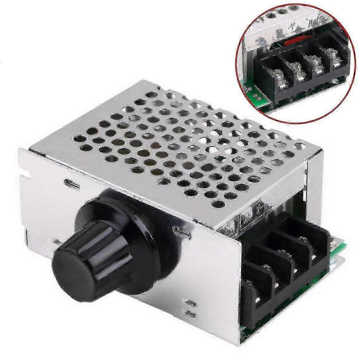 4000w Ac 220v Voltage Electronic Regulator Dimmer Motor Speed Controller Module(silver+black)(1pcs) Good