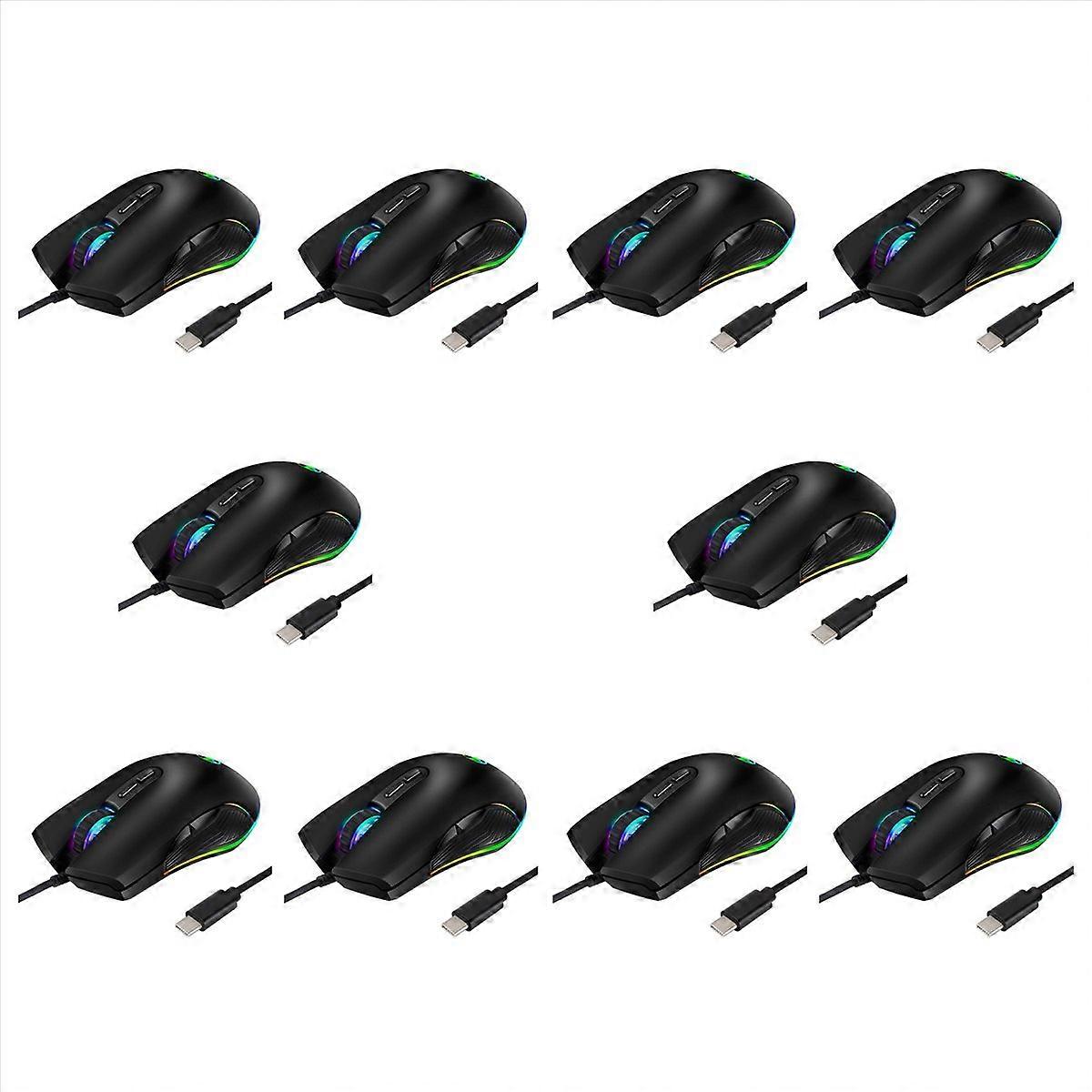 USB C Mouse Type C Ergonomic Wired Mouse RGB Gaming Mouse