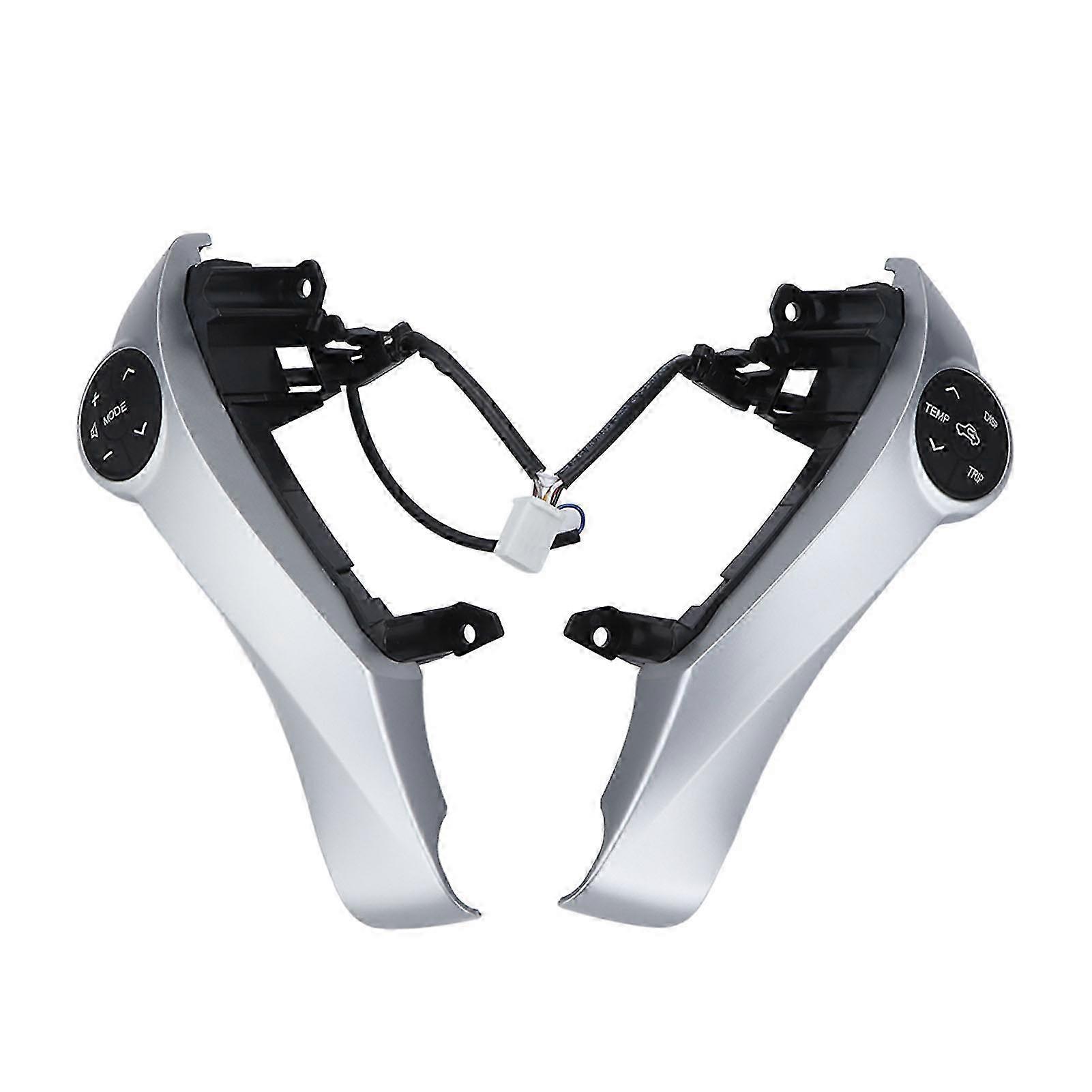 Steering Wheel Trim with Control Buttons Silver ABS Multifunction Replacement for Prius 2009‑2014