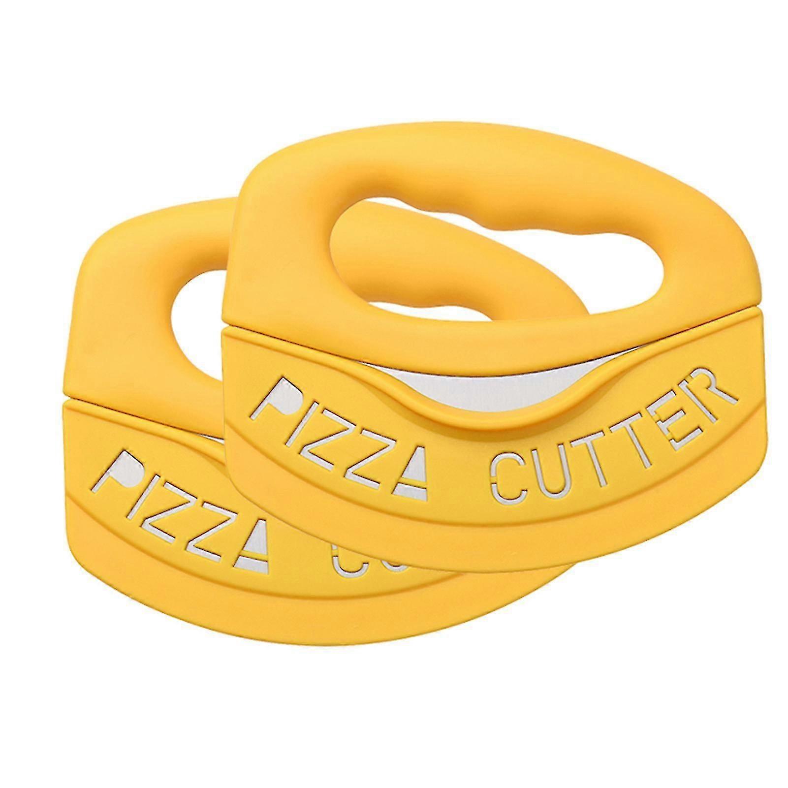 Stainless Steel Ring Cutter For Pizza Cheese Multi-function Curved Chopper With Protective Lid 1/2