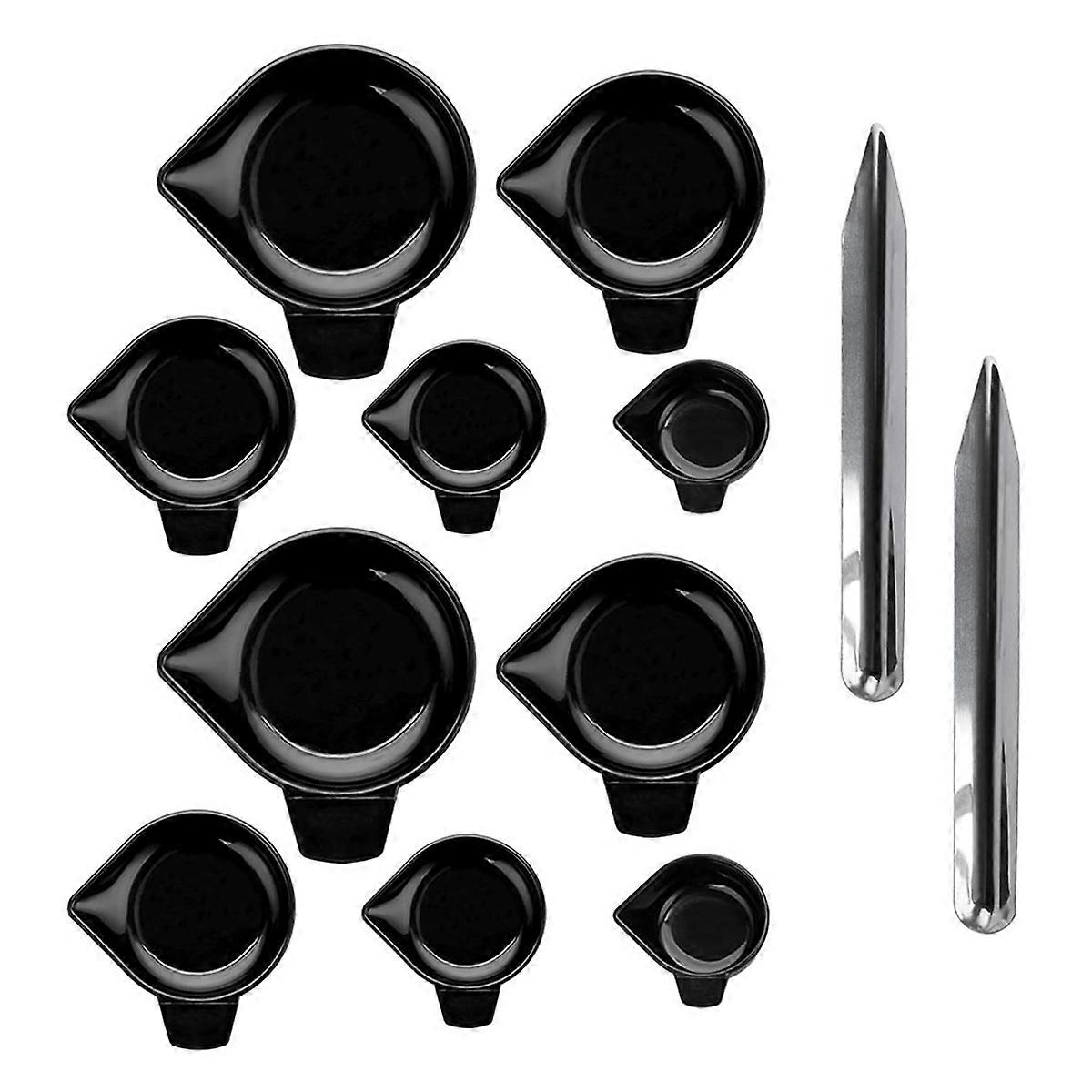 10PCS 5 Sizes Plastic Weighing Powder Pan with Scoop, Digital Scale Pan Tray Weighing Dish , Electronic Scale Tray