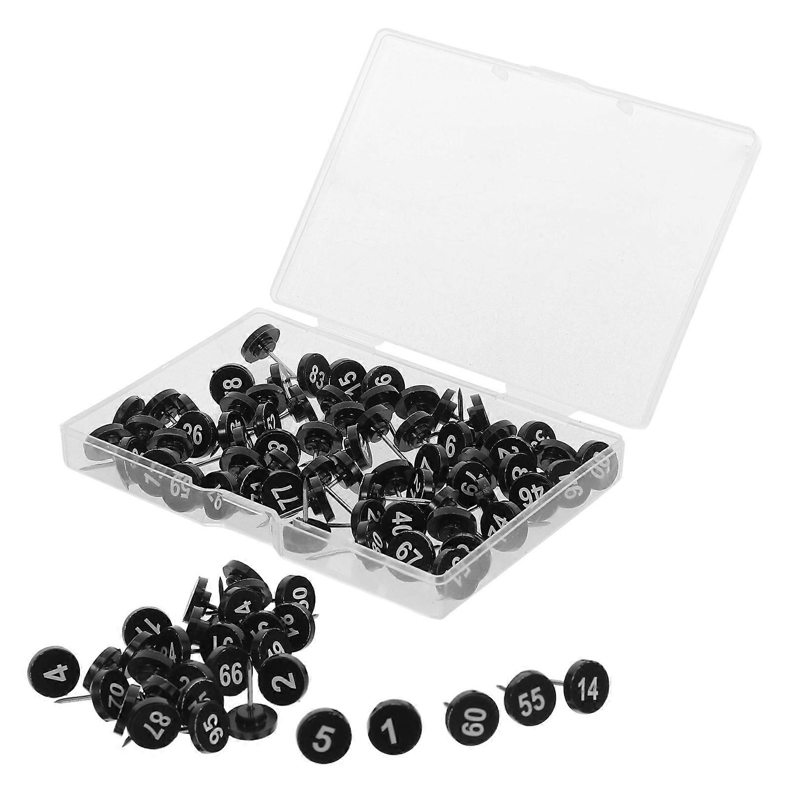 100PCS Push Pins With Numbers 1-100 Pushpins for Bulletin Board - Marking Map Tacks for Classroom Organization Picture Posters Note Display