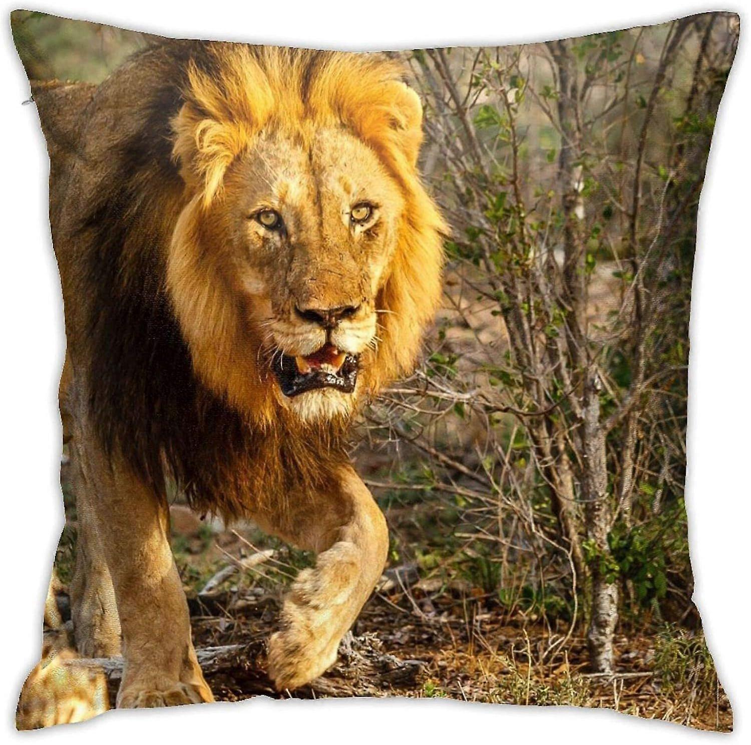 v488ライオンスロー枕カバーホームデコラティブリビングルーム寝室ソファチェア18X18インチ枕カバー45X45cm -TB488 ij488